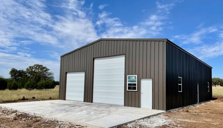 40x60 Red Iron Metal Building — Tarpley, TX